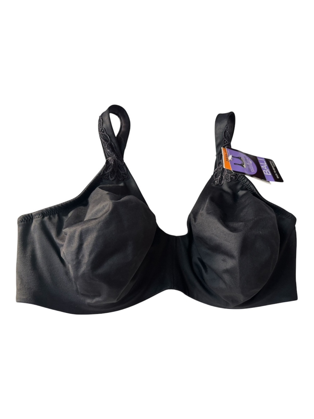 NWT Bali Back To Beautiful Underwire Bra 36DD Black Comfort-U Straps 3231